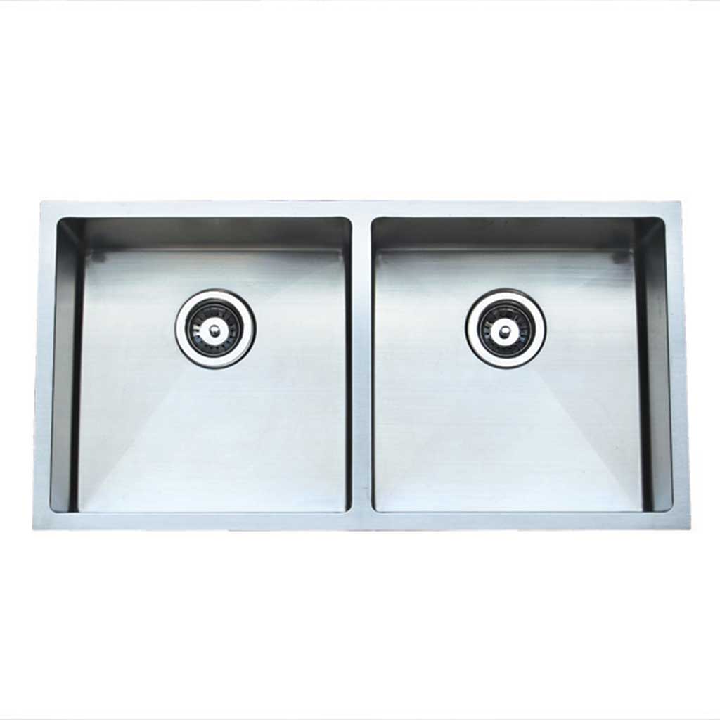 SS Sink Double 880x450x200 Sq
