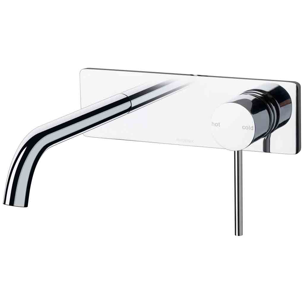 Vivid Slimline Wall Basin Mixer Set 180mm Curved