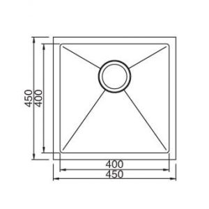 SS Sink 450x450x200 Sq
