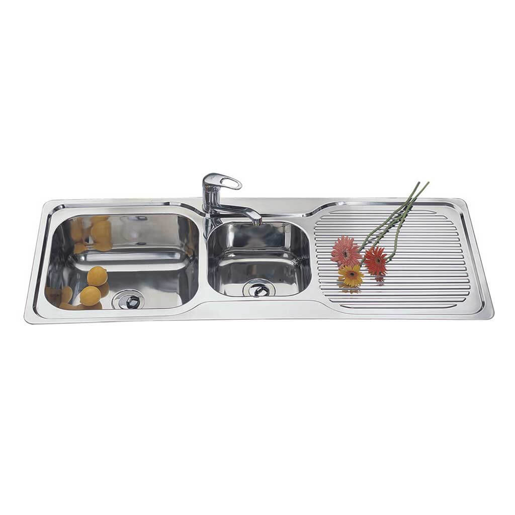 Kitchen Sink Dbl Bowl 1230x465x170 LHB