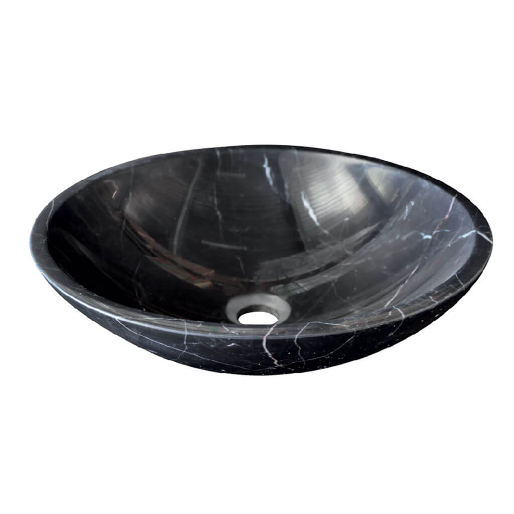 Nero Marquina Stone Round Basin