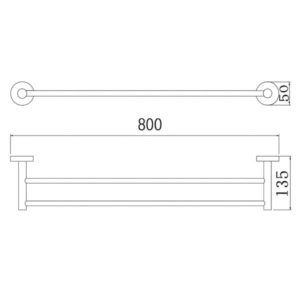 Parker Double Towel Rail 600/800mm - Image 3