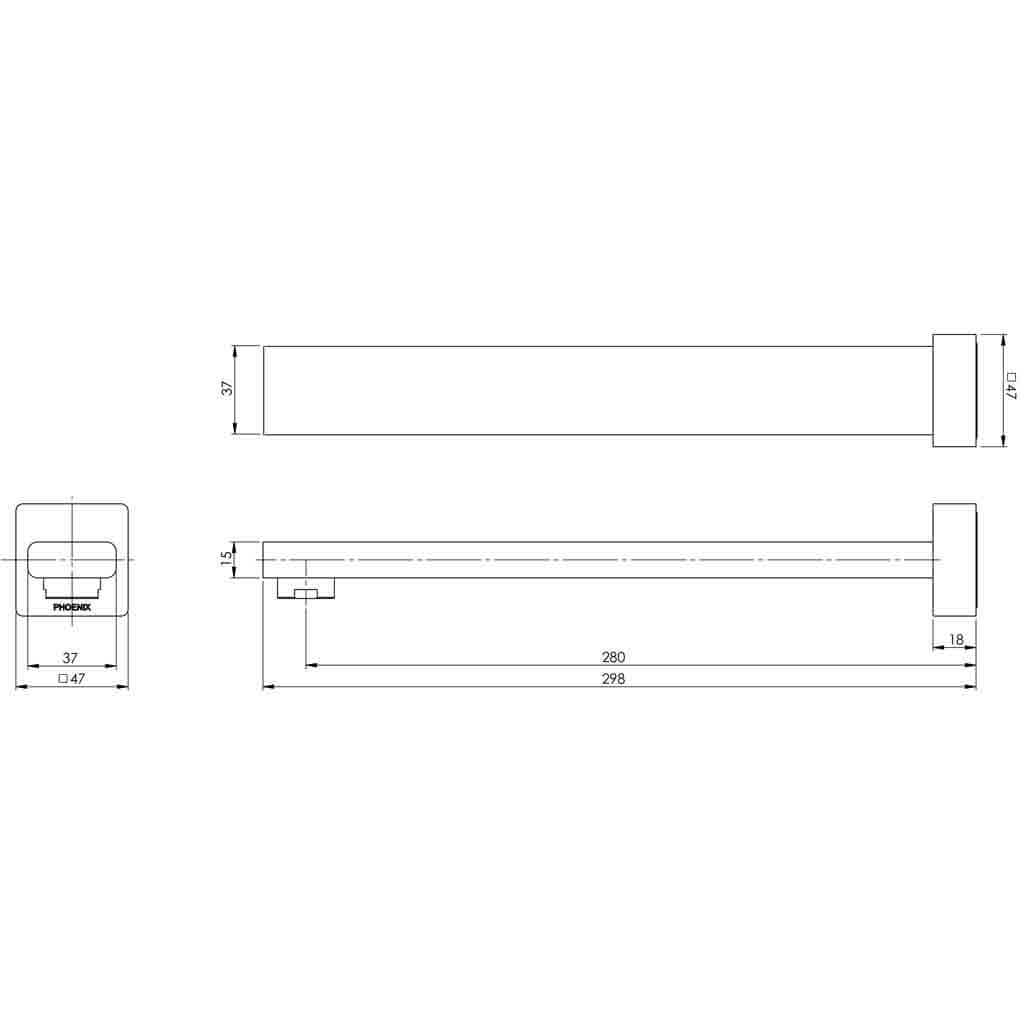 Radii Wall Bath Outlet 280mm