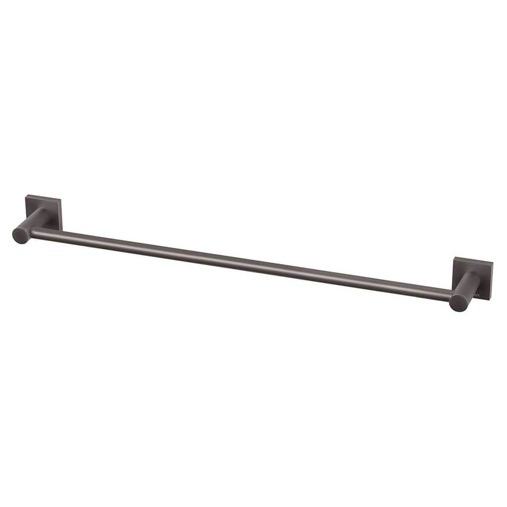 Radii Single Towel Rail SQ Plate Brushed Carbon