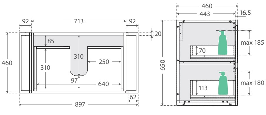 Montana Amato 750 Industrial Vanity, Twin Towel Rails, Wall-Hung - Image 6
