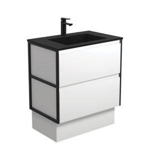Montana Amato 750 Matte White Vanity, Metal Frame Panels and Kick