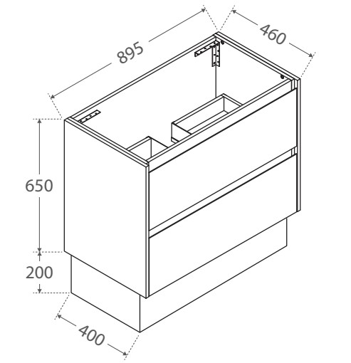 Montana Amato 900 Matte White Vanity, Matte Black Panels, Wall-Hung - Image 5