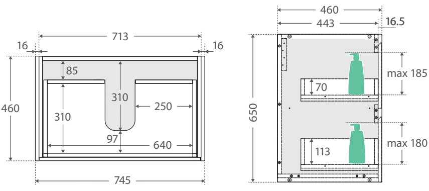REBA Black, Crystal Amato 750 Matte Black Vanity, Matte White Panels and Kick - Image 5