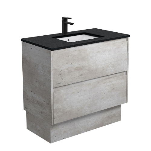 Sarah Black Undermount Amato 900 Industrial Vanity on Kick