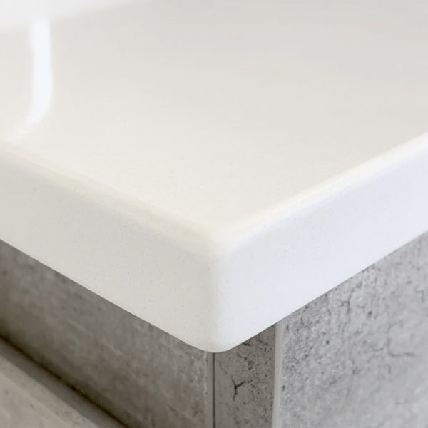 Sarah Semi-Inset, Crystal Amato 1200 Matte White Vanity, Wall Hung - Image 3