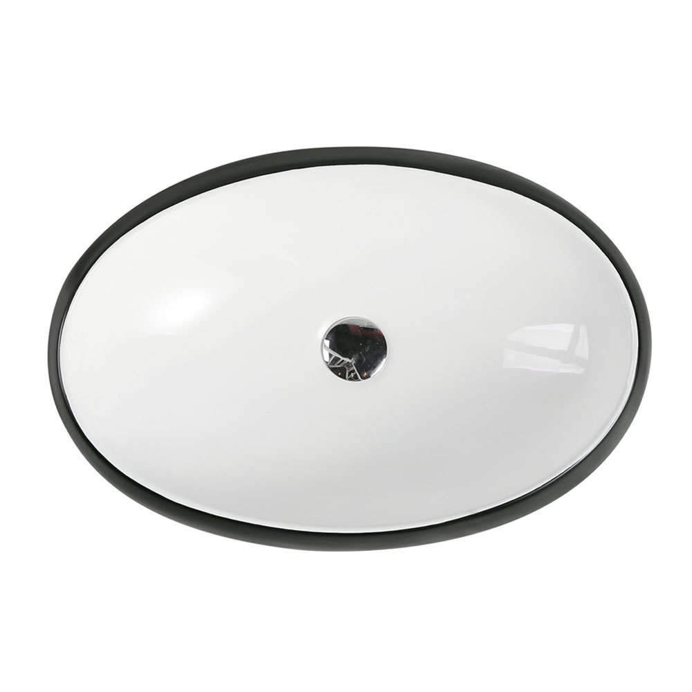 CHUR Oval Black and White Above Counter Basin - Image 2