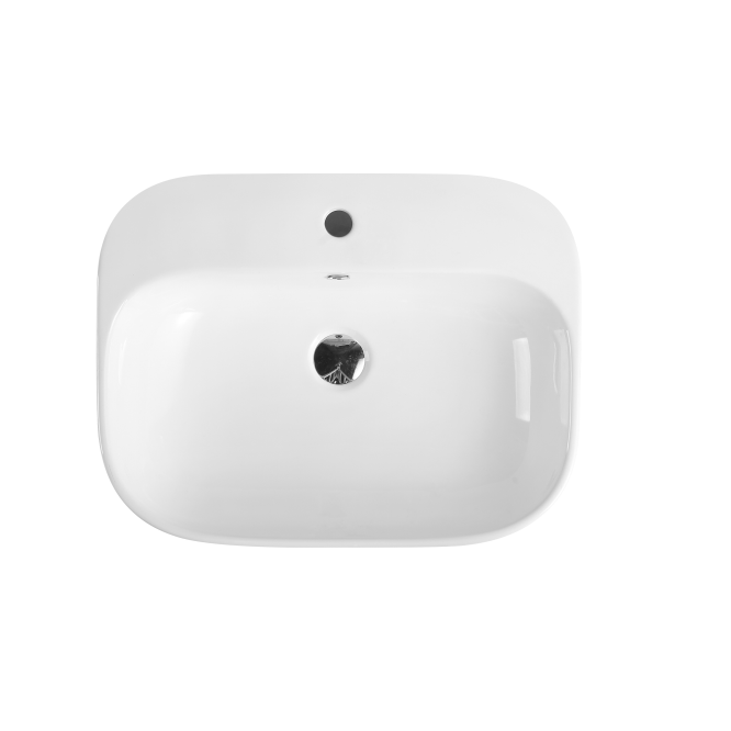 COSY Gloss White Rectangle61M Semi-Insert Basin - Image 2