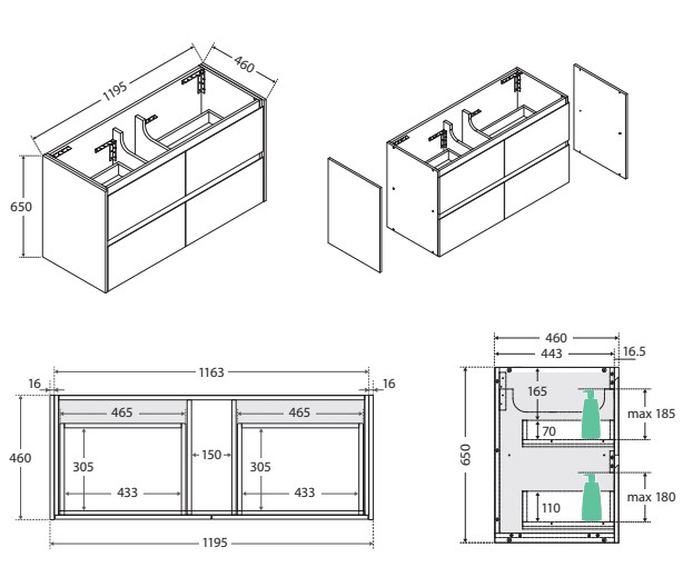 DOLCE AMATO 1200 Scandi Oak Wall-Hung Vanity - Image 5