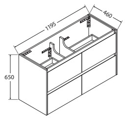 Dolce Amato 1200 Matte White Vanity, Wall-Hung - Image 5