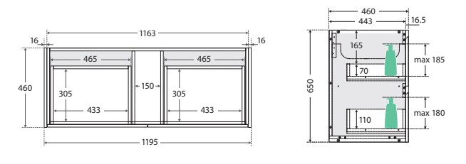 Dolce Amato 1200 Matte White Vanity, Wall-Hung - Image 6