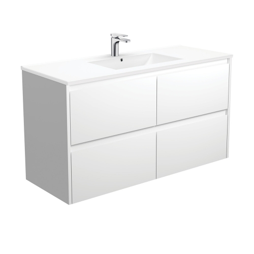Dolce Amato 1200 Matte White Vanity, Wall-Hung