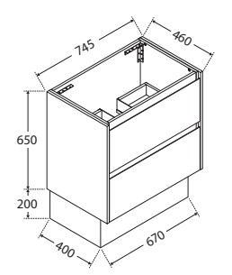 Reba Semi-Inset, Bianco Amato 750 Satin White Vanity on Kick - Image 4