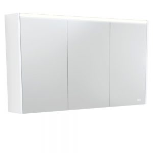 1200 LED Mirror Cabinet with Satin White Side Panels
