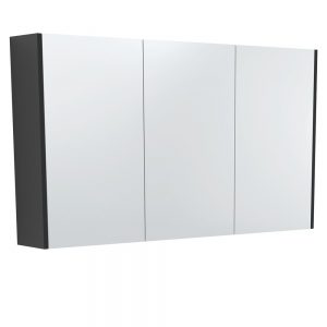 1200 Mirror Cabinet with Satin Black Side Panels