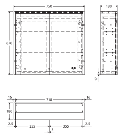 750 LED Mirror Cabinet with Gloss White Side Panels - Image 6