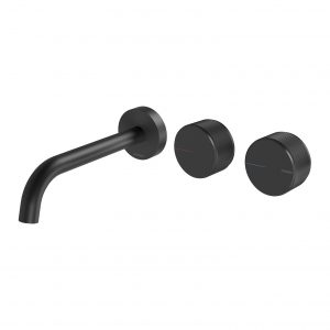 Phoenix Axia Wall Basin / Bath Curved Outlet Hostess Set 180mm Matt Black