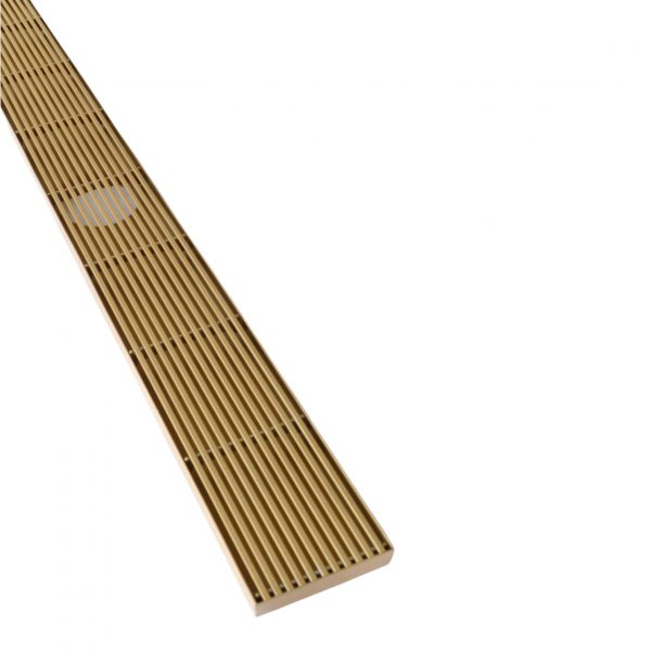 Grids Linear Floor Drain Brass Gold 900x100x20mm Outlet 80mm