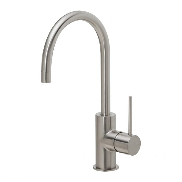 Vivid Slimline Sink Mixer 160mm Gooseneck Brushed Nickel