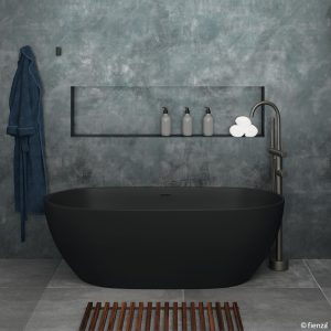 Luciana 1500 Matte Black Stone Bath