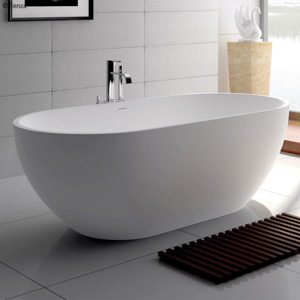 NERO 1400 Matte White Stone Bath - Image 4