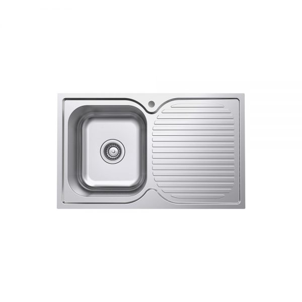 Tiva 780 Single Kitchen Sink with Drainer, Left Bowl