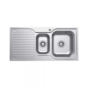 Tiva 980 1.5 Kitchen Sink with Drainer, Right Bowl