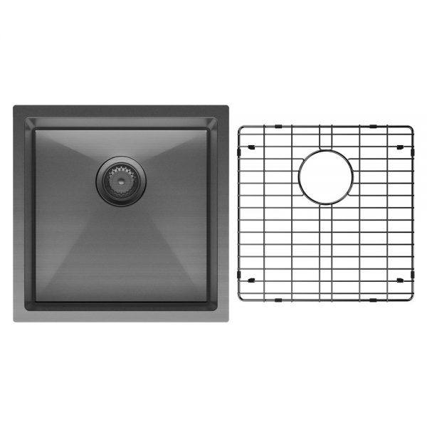 Hana 32L Single Kitchen Sink Kit, PVD Carbon Metal - Image 3