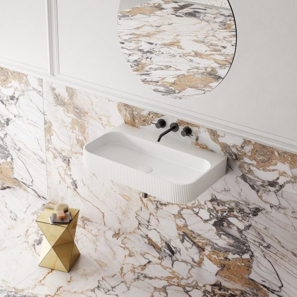 V-Groove Wall Hung Basin 750mm - Image 2