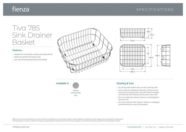 Tiva 785 Sink Drainer Basket - Image 2