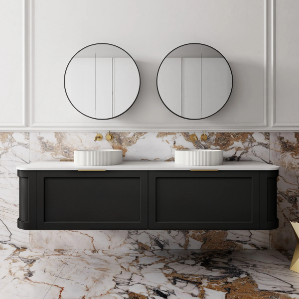 Westminster 1800mm Matt Black Wall Hung Vanity
