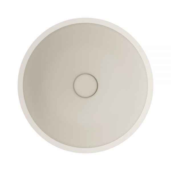 Alba Round Concrete Above Counter Basin, Warm White - Image 2