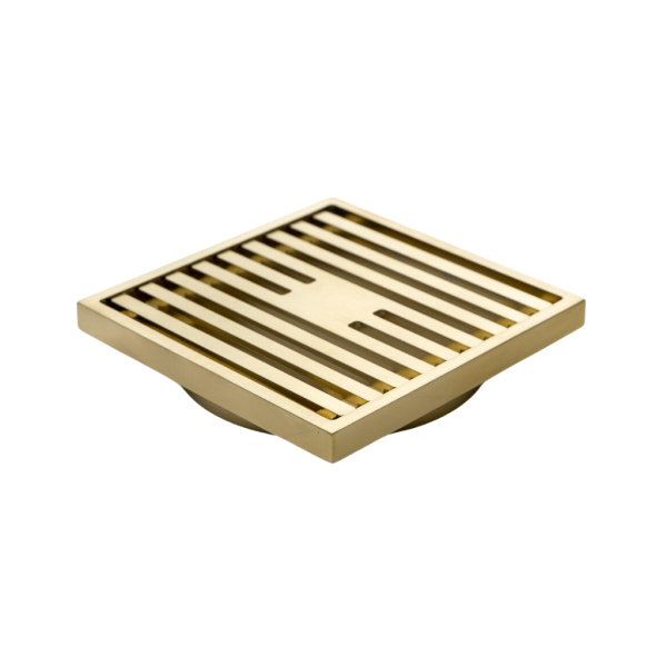 Heelguard Slim Profile Floor Waste 100x100x17mm Brushed Gold 88mm Outlet