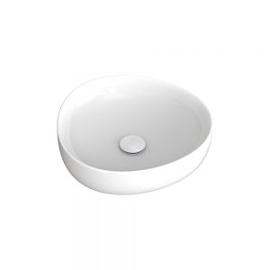 Pebble Small Above Counter Basin Gloss White