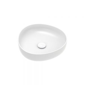 Pebble Small Above Counter Basin Matte White