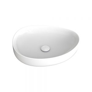 Pebble Medium Above Counter Basin Gloss White