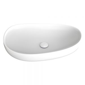 Pebble Large Above Counter Basin Gloss White
