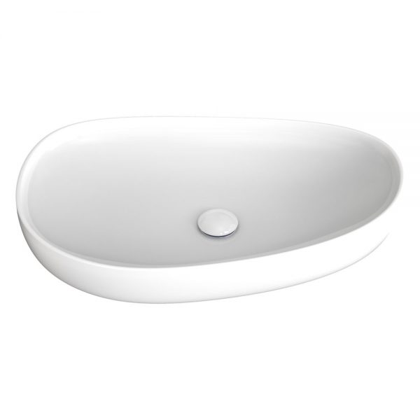 Pebble Large Above Counter Basin Gloss White