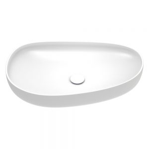 Pebble Large Above Counter Basin Matte White