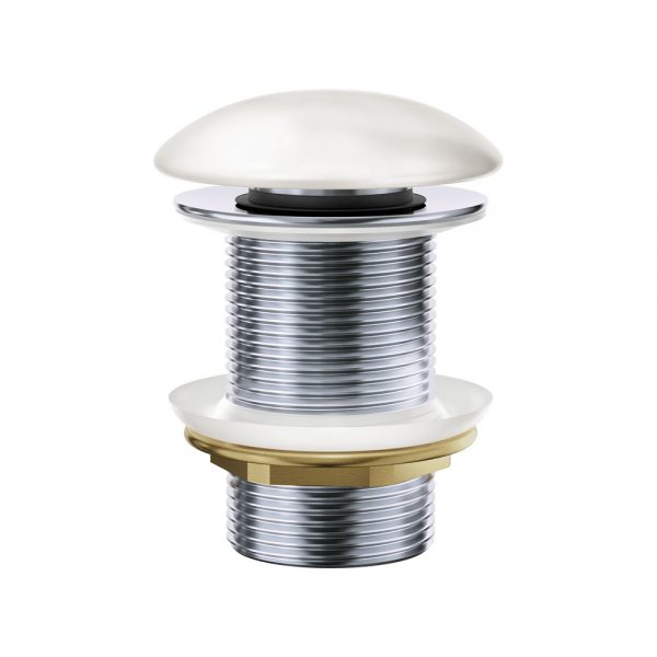 Pop-Up 32mm Non-Overflow Basin Waste Gloss White Ceramic Cap