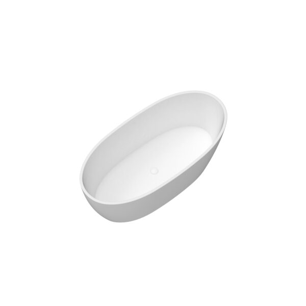 Milano Oval Freestanding Bath 1500 Matt White - Image 3