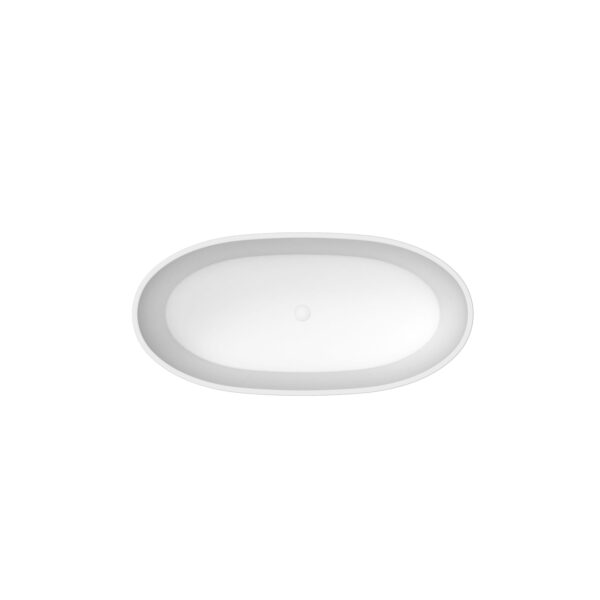 Milano Oval Freestanding Bath 1500 Matt White - Image 4