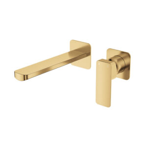 Tono Wall Mixer Set Square Plate 200mm Outlet Brushed Gold